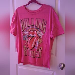 The Rolling Stones Pink Graphic T-Shirt Front/back Detail Size XXL